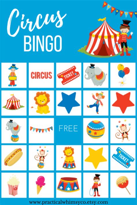 Free Printable Circus Bingo Cards